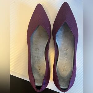 Rothy’s Point Flat in Merino Wool Purple Plum